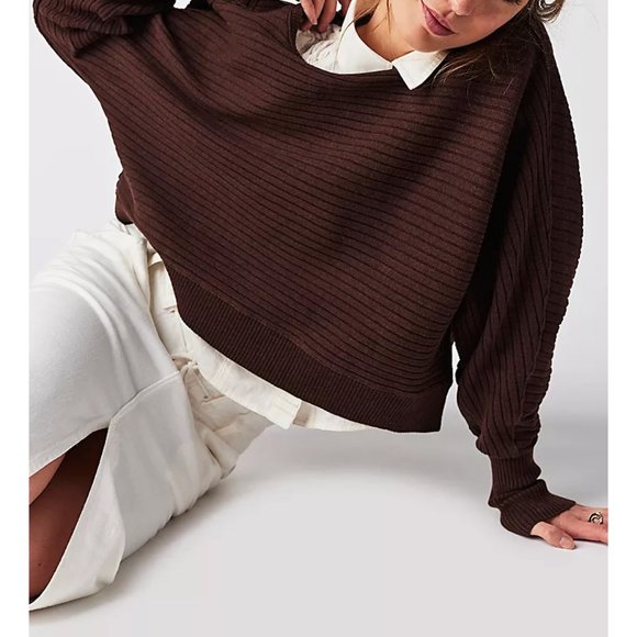 FREE PEOPLE Sublime Pullover / Chocolate Lava - Picture 2 of 11